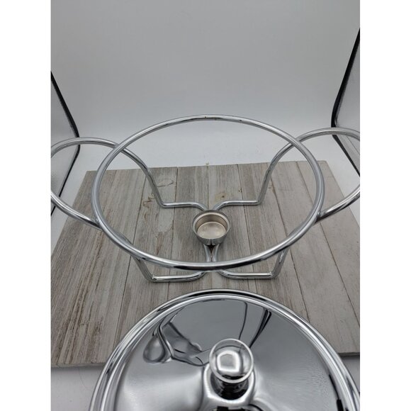 International Silver Modernist 2 Quart Round Food Warmer Dish Chafing Casserole - Picture 6 of 8